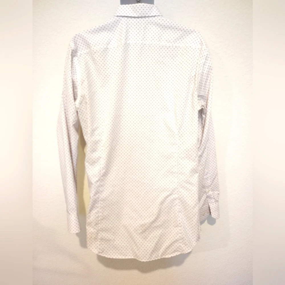 Banana Republic Men's White Polka Dot Button Down Shirt